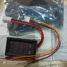 Mini Digital voltímetro amperímetro DC 100V 10A Panel Amp voltios medidor de corriente de voltaje Detector comprobador de 0,56 de doble LED pantalla Auto