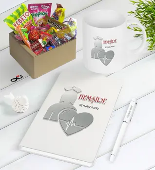 

Personalized Nurse Nostalgic Lezzetler Notebook Pen Mug Gift Set-4