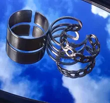 Conjunto de anillos circulares de Metal para mujer, Hiphop/Rock, accesorios de dedo abiertos, anillo de cola de Color plateado, regalo de joyería