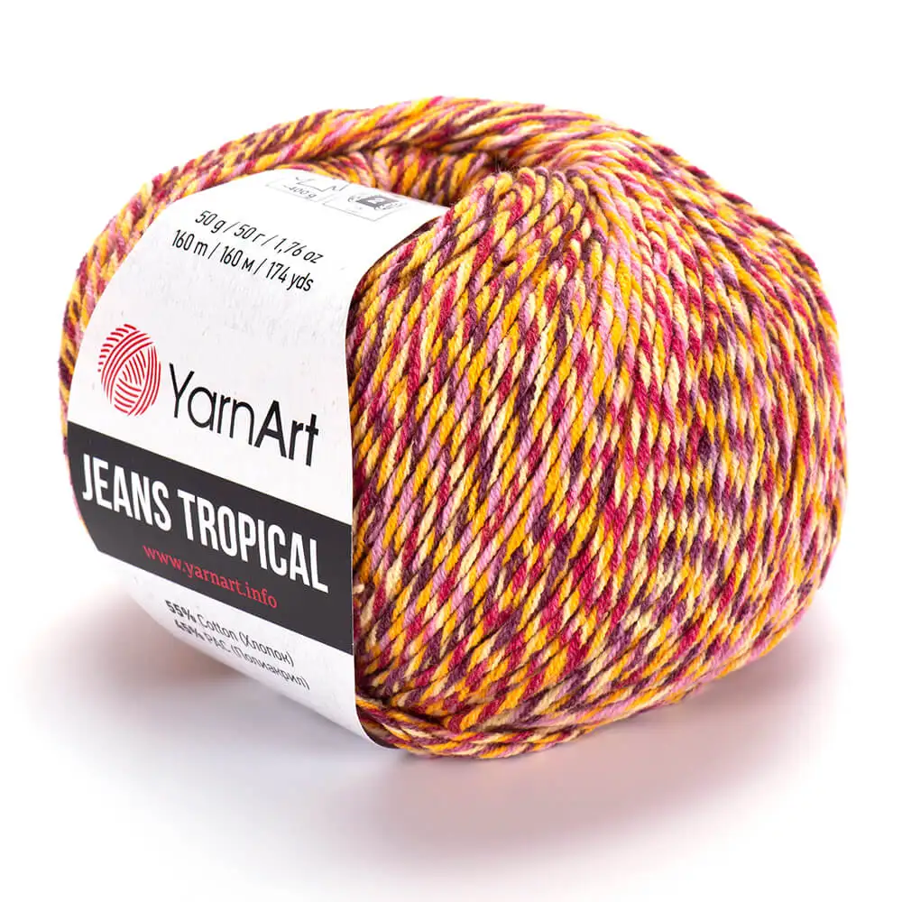 Yarn yarnart jeans tropical 55% cotton 45% polyacryl in a motor 160 m 50 gr./price for 10 coils |