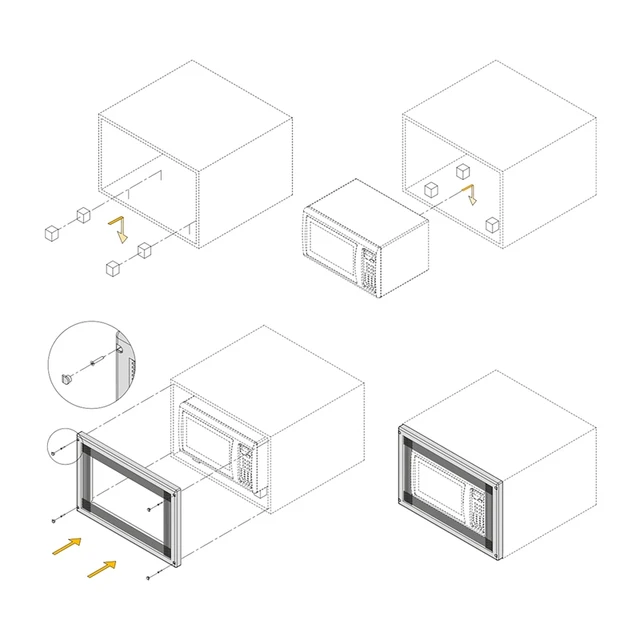 Marco microondas blanco universal con rejilla recortable 60x40 Micel  soporte microondas cocina accesorios rejilla microondas