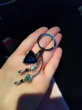 Anslow-llaveros de cristal triangulares para mujeres y niñas, Accesorios para llaveros de bolsa, amigos, LOW0014KY