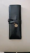 Nuevo estilo de cuero de la PU monedero bolsa de maquillaje Pem lápiz caso cosmético bolso Retro