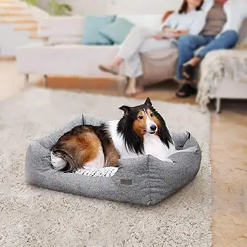 

Large rectangular bed for dog with detachable mat S M (M: external Dimensions: 80x60 cm)
