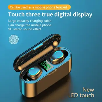 

F9 Wireless Headphones Bluetooth 5.0 HD Call Earphones TWS HIFI Mini Earbuds Sports Running Headset Support IOS/Android Phones