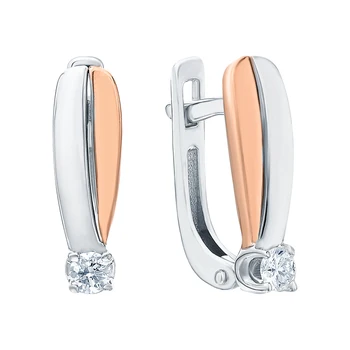 

Gold earrings with diamonds sunlight sample 585