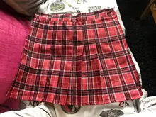 QRWR-Falda plisada de XS-3XL a cuadros para mujer, falda de cintura alta con costuras para estudiantes, minifalda bonita de baile para chica 2020