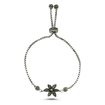 

KUTAYDAN 925 Sterling Silver Marcasite Sterling Elevator Bracelet