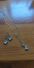 Nueva moda mujeres collar de colgantes de geometría Simple pendientes de cristal de Plata de Ley 925, juegos de joyería para boda