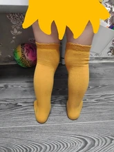 YWHUANSEN-Calcetines transpirables de encaje de algodón para niña, medias hasta la rodilla, para primavera, otoño e invierno, 1 par