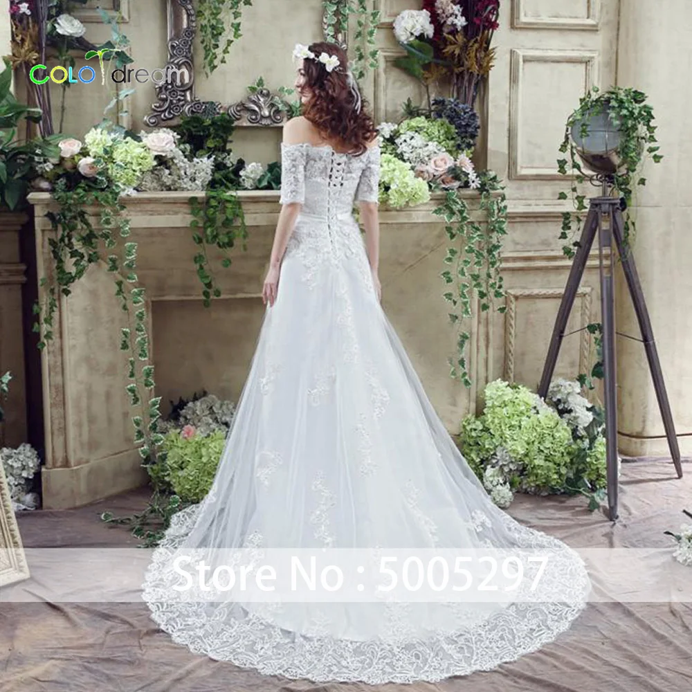 Свадебное платье A line vestido de novia корт поезд без бретелек
