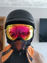 ROCKBROS-Mascarilla de esquí térmica, forro polar con protector para la cara, capucha de snowboard, bufandas de deporte al aire libre, a prueba de viento, casco para bici, pasamontañas