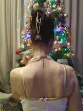 1 pieza de cabello sintético resistente al calor, moño rizado elástico, mezcla de pelo gris, Rubio, Natural, extensión de cabello #277409