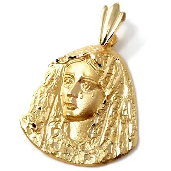 

18k gold pendant silhouette 34mm. Virgin Macarena solid carved details