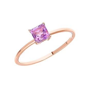 

Gold ring with amethyst sunlight sample 585