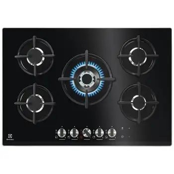 

Hob PVN 75 FUOV Gas 5 burners Gas color NeroELECTROLUX367.32