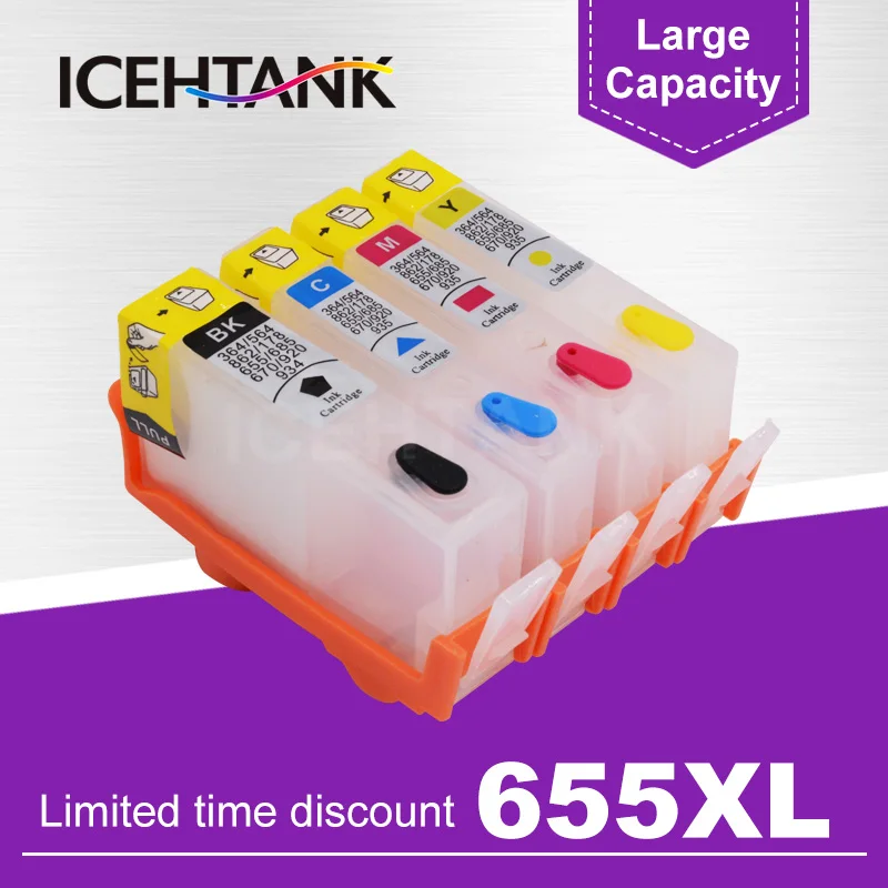Icehtank перезаправляемый картридж для hp 655 655XL для hp с чернилами hp Deskjet Ink Advantage 3525 4615 4625 5525 6520 6525 принтер