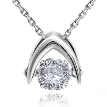 

Sunduk silver pendant "letter V with dancing zircon"