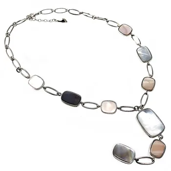 

Choker 925 Sterling silver m 45cm. Rhodium reasons pearlescent [AB5123]