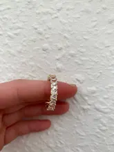 Huitan-anillos de promesa de amor para mujer, joyería de boda, cristal cuadrado pavimentado, circonita, anillo de compromiso de boda elegante, nuevo