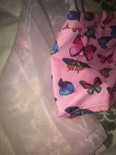 CHRONSTYLE mujeres estampado de mariposa blusas Crop Tops cuello barra larga Puff manga hombro sin espalda jerseys