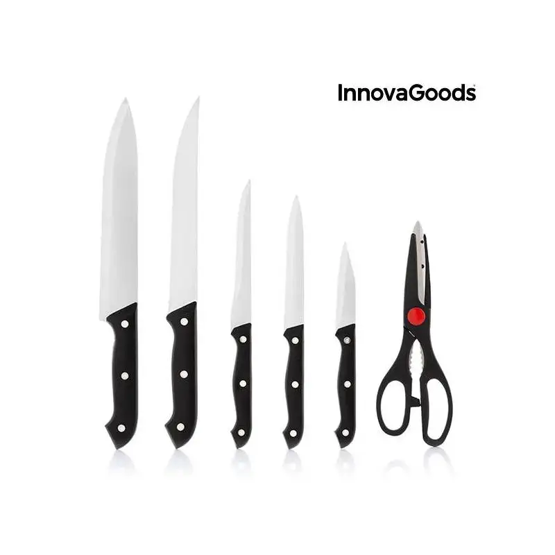 Набор ножей с деревянная подставка для ножей InnovaGoods(6 шт