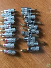 Nakamichi Speaker Plugs Screw-Lock Banana-Connector Audio-Jack 24k-Gold-Plated Black