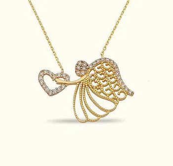 

Heart Angel Wing Gold Necklace 02-336-K0604