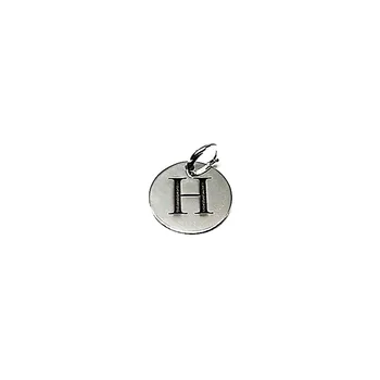 

Pendant 925 sterling silver m smooth 12mm. Disc letter H open handle [AA7758]