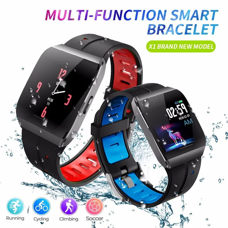 

X1 IP68 Waterproof fitness tracker Smart bracelet Blood pressure Pedometer heart rate monitor fitness bracelet Smartwatch PK B57