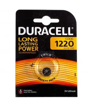 

Pila de boton Duracell bateria original Litio CR1220 3V en blister 1X Unidad