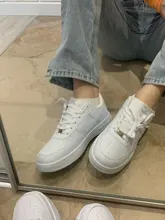 Zapatos de plataforma plana para mujer, zapatillas de Skate de talla grande 43 44, macarrón, caramelo, ocio, elegantes, de tendencia, ropa de calle