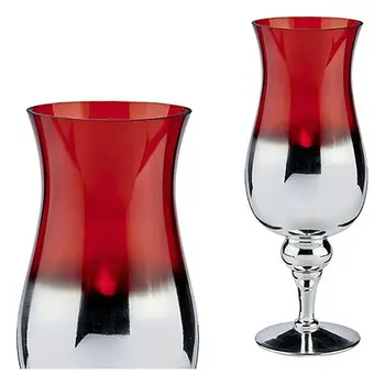 

Candleholder Red Crystal Silver (13 x 35 x 13 cm)
