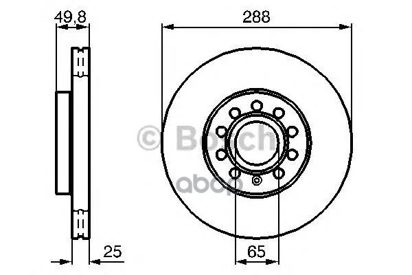 Диск Тормозной Передний Skoda Octavia(1z_, 5e_), Vw Golf V-Vii 0986479088 Bosch арт. 0986479088