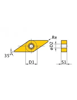 

3441701 INDEXABLE INSERTS V/35 ° ISO VNMG 160408