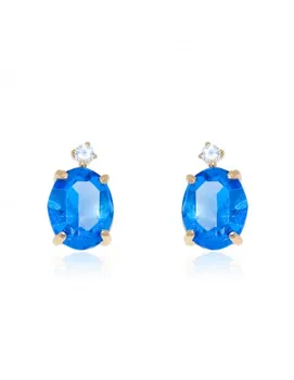 

Earrings Girl Oval Blue Topaz & Cubic Zirconia