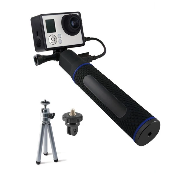  Selfie Stick with Power Bank for Sports Camera 5200 mAh Black