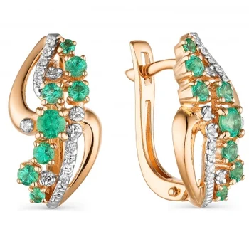 

Alcor earrings with emeralds and diamonds in red gold