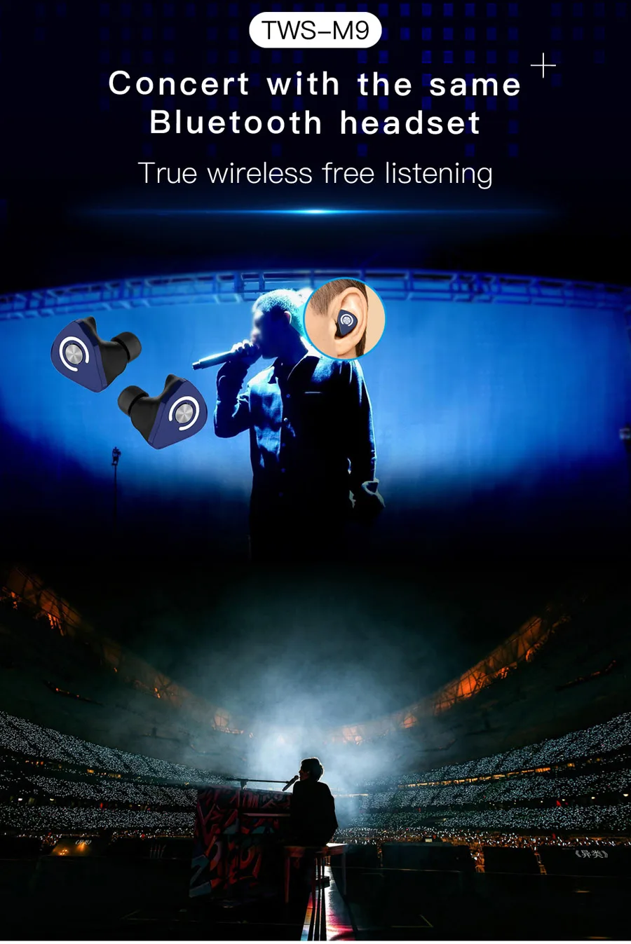 30 шт. M9 TWS Bluetooth наушники беспроводные наушники 8D стерео настоящие беспроводные наушники спортивные HiFi наушники