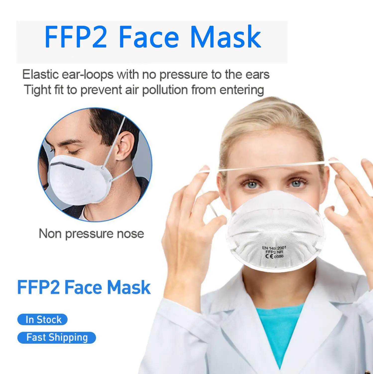 

50pcs FFP2 Face Masks 6 Layers Respirator Anti PM2.5 Protect Mask Bacteria Proof Anti Infection Particulate Mouth Cover as kn95