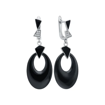 

Silver earrings with ceramics and cubic zirconia sunlight sample 925