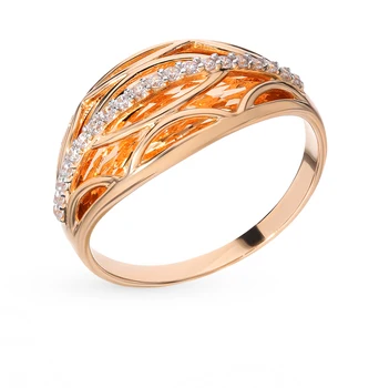 

Gold ring with cubic zirconia sunlight