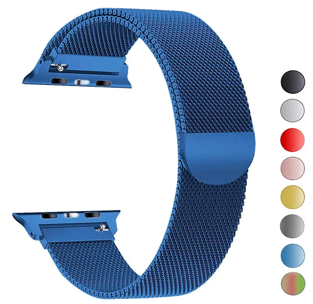 Apple Watch металлический ремешок Миланская петля шнур 1 | 2 | 3 | 4 - Цвет ремешка: Синий