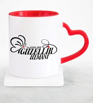 

Personalized Professional Cosmetologist Red Heart Mug Cup-2