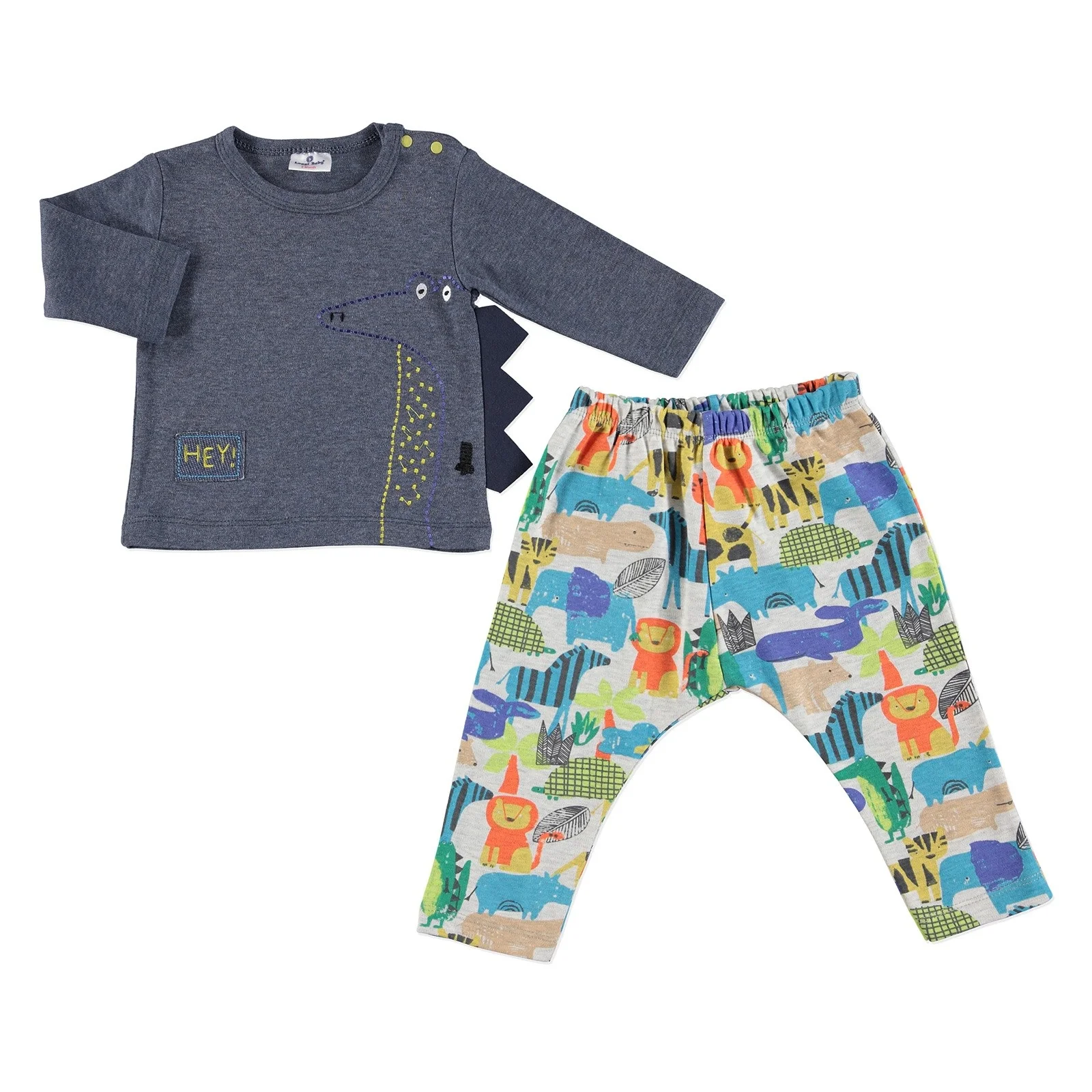 

ebebek Luggi Winter Baby Boy Cute Animals Sweatshirt Single Trouser Set
