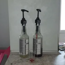 Dispensador de café de 1 litro, bomba de jarabe, dispensador de líquido negro para jarabe Monin, 10Ml, botella de zumo, 4 Uds.