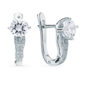 

Silver earrings with cubic zirconia sunlight sample 925