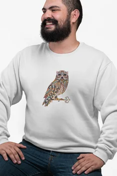 

Angemiel Wear Ethnic Pattern Owl White Men 'S Sweatshirt