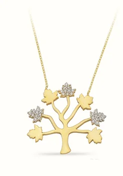 

Plane Tree Gold Necklace 02-390-K1614A