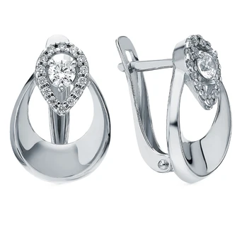 

Silver earrings with cubic zirconia sunlight sample 925